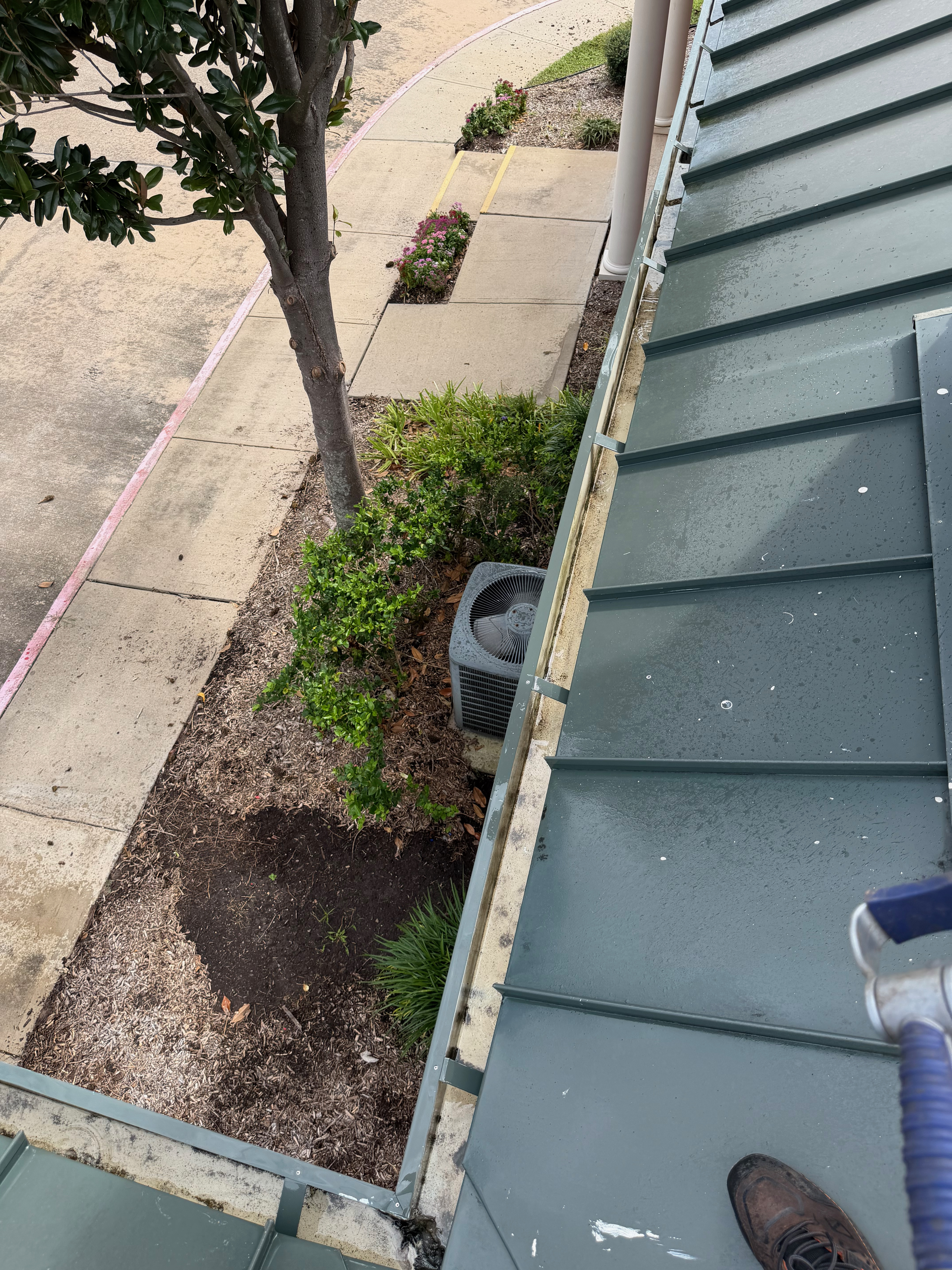 Commercial gutter after professional cleaning